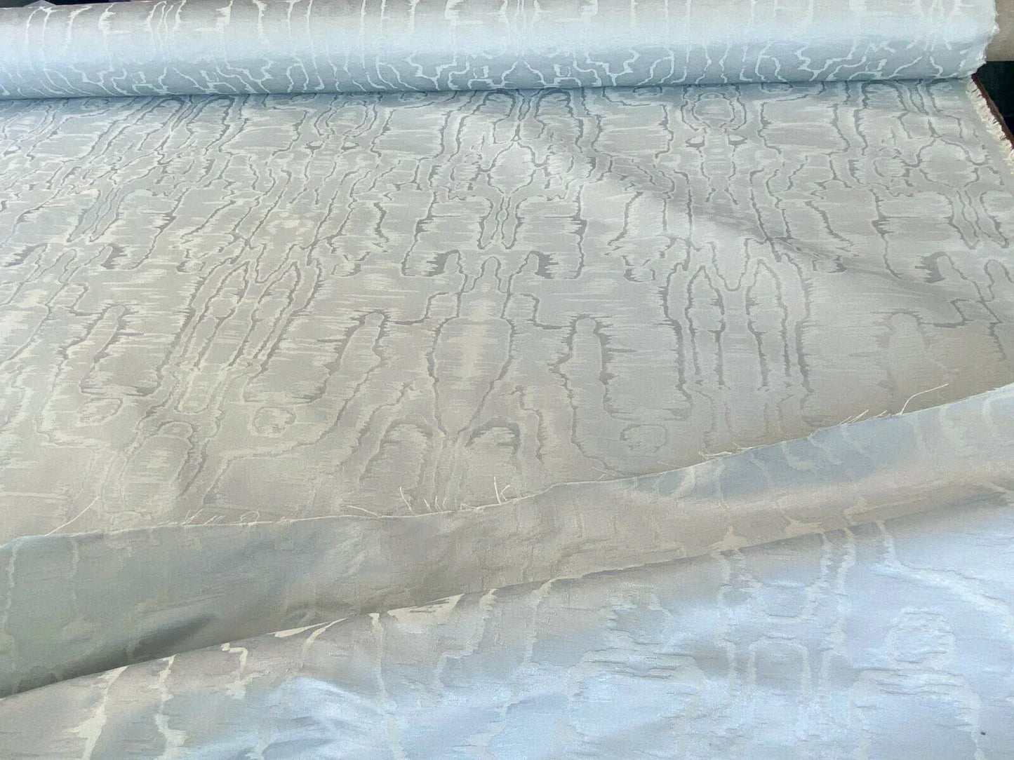 Scalamandre " Salon Moire Gustavian Blue Classic Silk Moire Watermark Historical Reversible MSRP USD 442/Y Sc 0004 26739