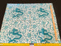 21 Berkbox56 1.2 yard Scalamandre Chi'en Dragon Linen Print Blue White