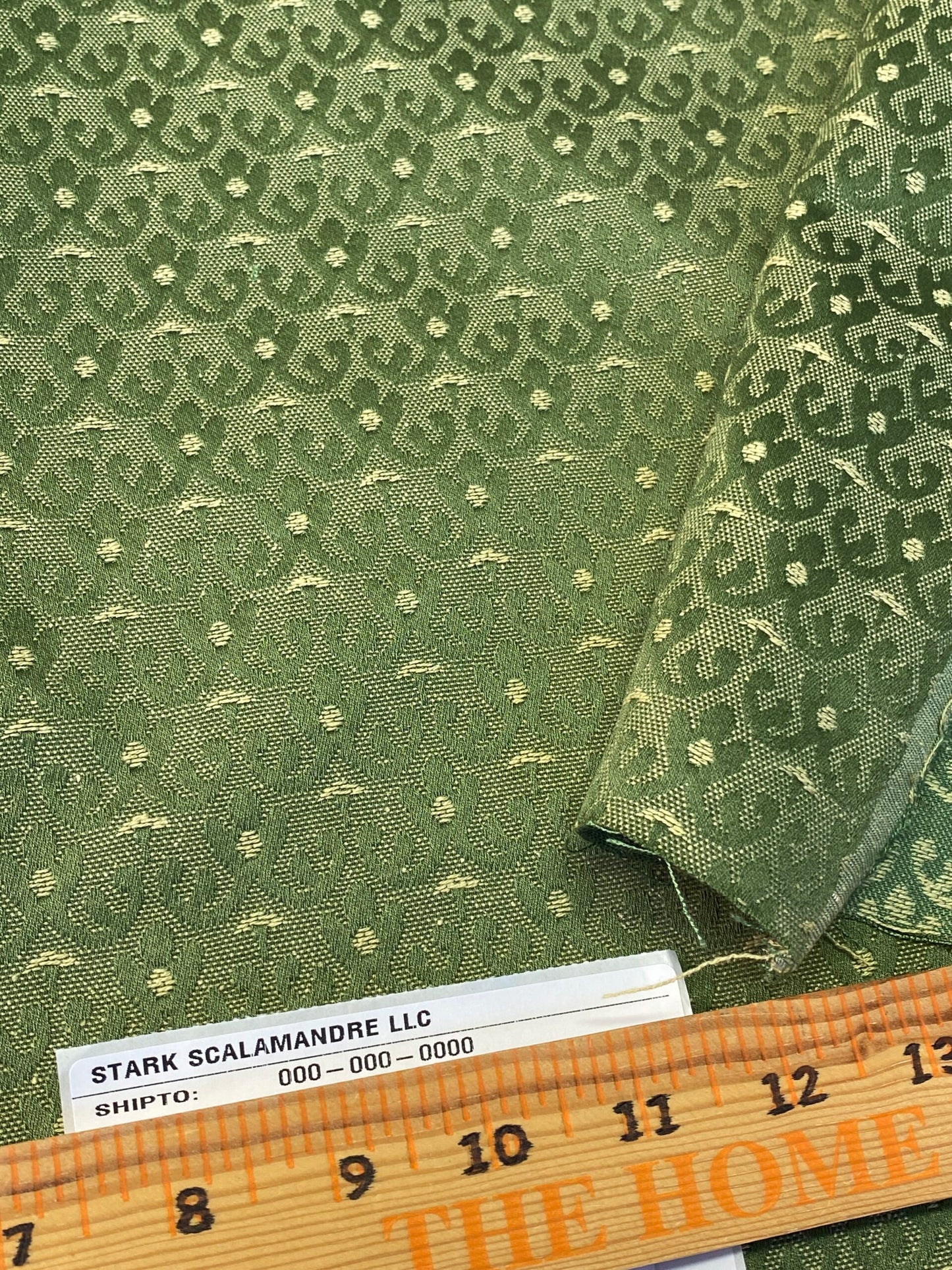 Scalamandre Duca Di Borgogna Compose Verde Green Linen Silk Jacquard Small Scale MSRP USD298/y