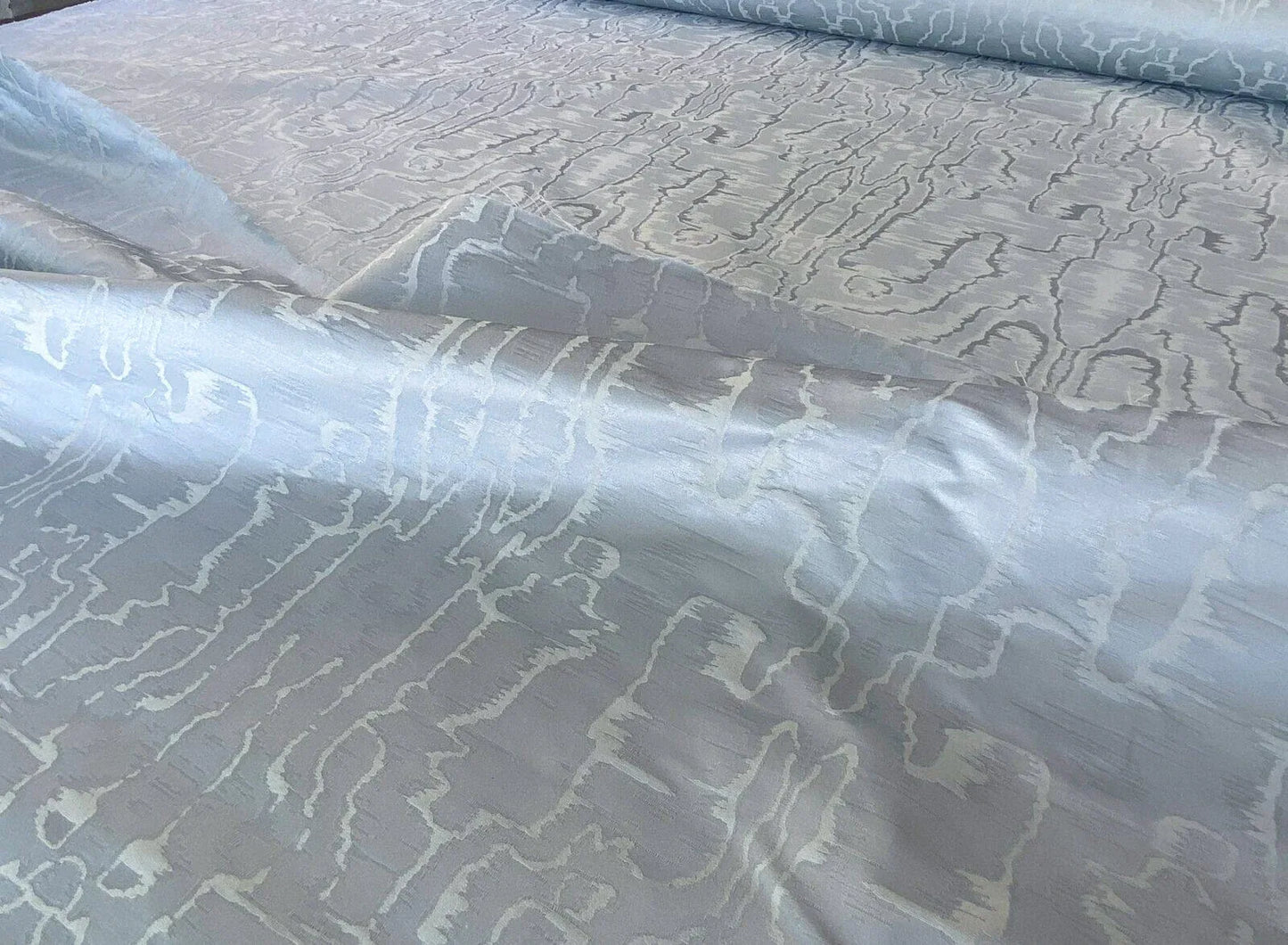 Scalamandre " Salon Moire Gustavian Blue Classic Silk Moire Watermark Historical Reversible MSRP USD 442/Y Sc 0004 26739