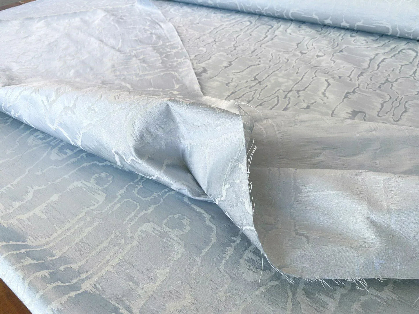 Scalamandre " Salon Moire Gustavian Blue Classic Silk Moire Watermark Historical Reversible MSRP USD 442/Y Sc 0004 26739