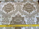 Scalamandre Montefalco Damask Beige Large Renaissance Damask Woven Tan White MSRP USD 272/Y"