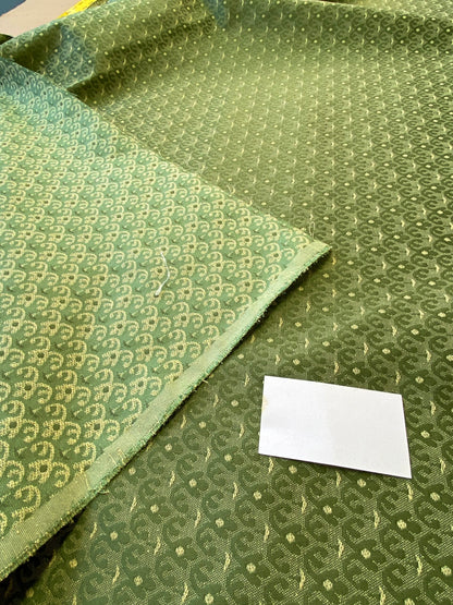 Scalamandre Duca Di Borgogna Compose Verde Green Linen Silk Jacquard Small Scale MSRP USD298/y
