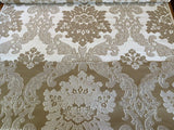 Scalamandre Montefalco Damask Beige Large Renaissance Damask Woven Tan White MSRP USD 272/Y