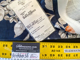 23 Berkbox56 1.3 yard Scalamandre Merrimon Navy Blue Floral 100% Linen with Glazed finish