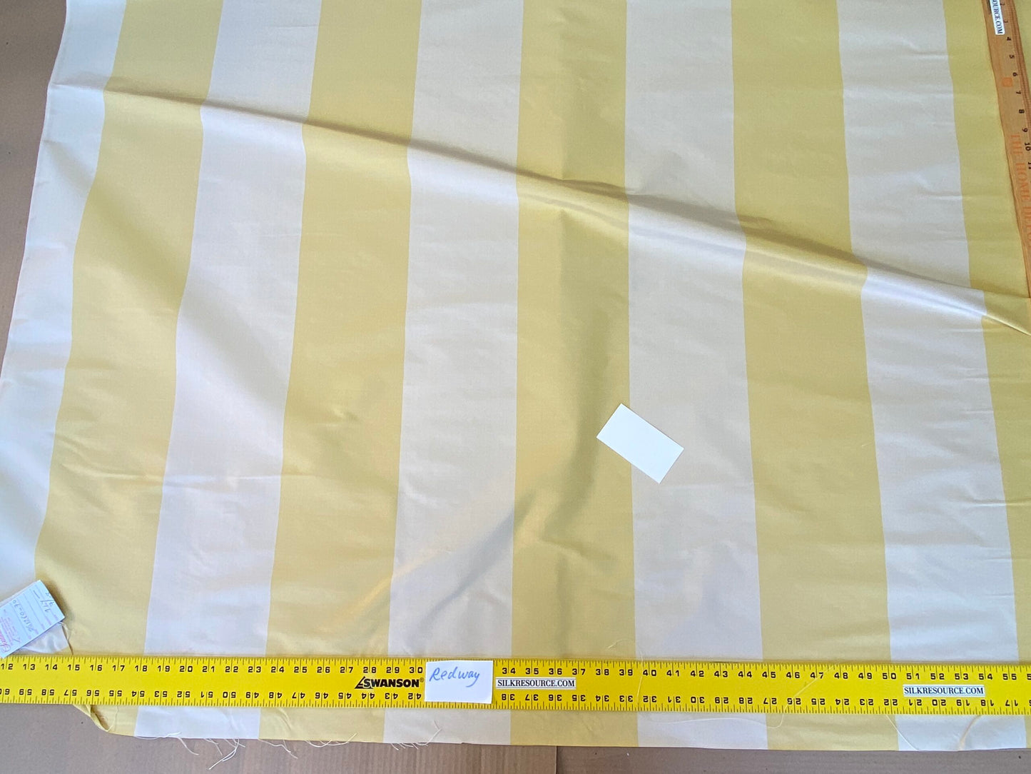 Scalamandre Riviera Stripe Freesia Yellow Beige / Natural Silk and Wool MSRP USD364/Y