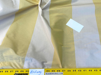 Scalamandre Riviera Stripe Freesia Yellow Beige / Natural Silk and Wool MSRP USD364/Y