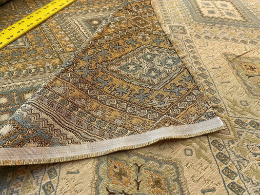 Scalamandre Siviglia Blue Sage Gold Copper Arabic Diamond Lattice MSRP USD 252/Y