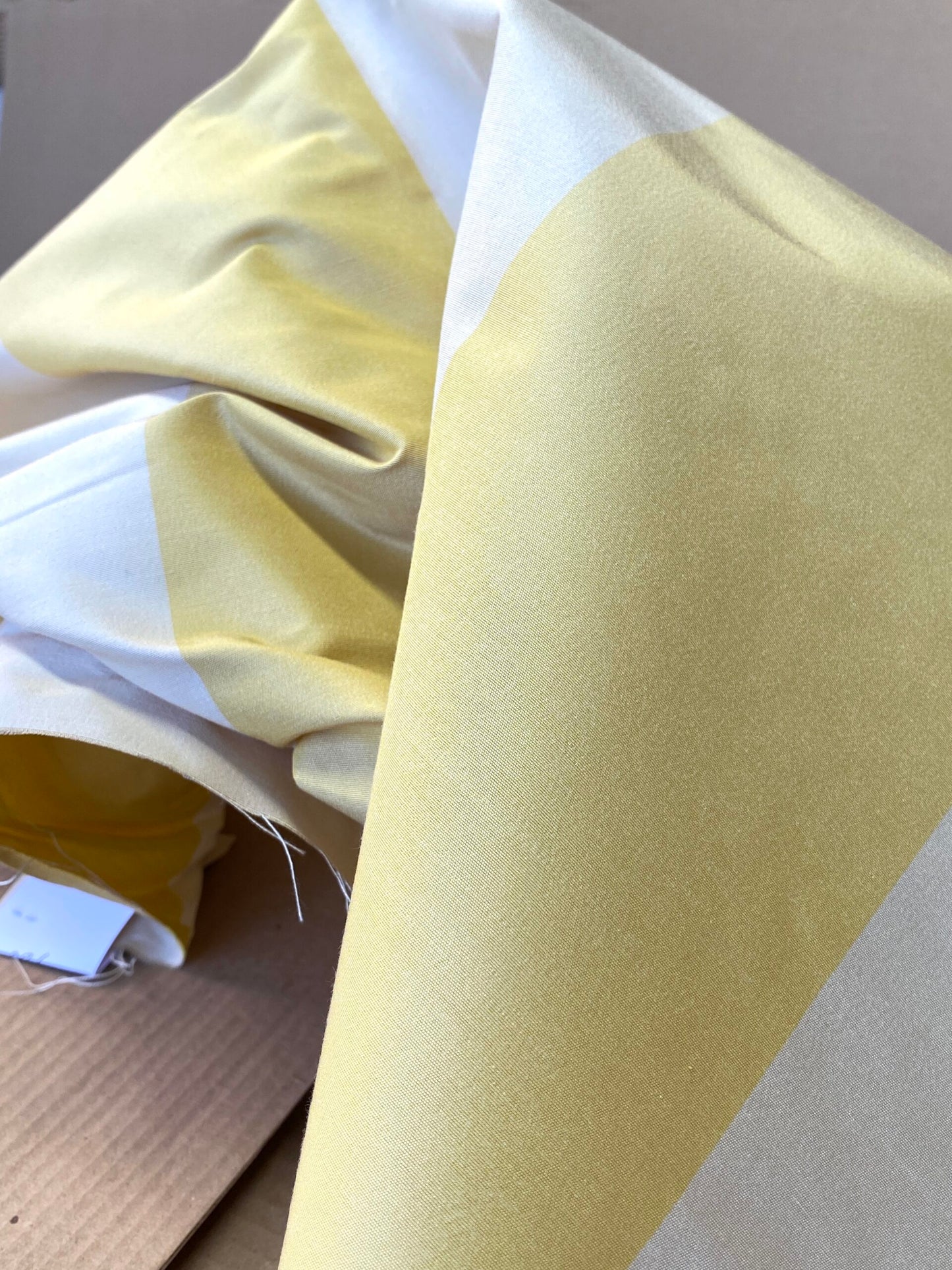 Scalamandre Riviera Stripe Freesia Yellow Beige / Natural Silk and Wool MSRP USD364/Y