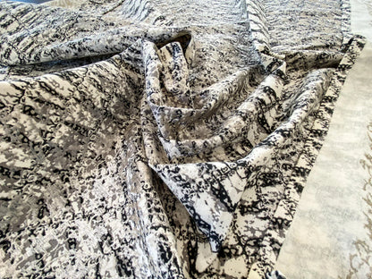 25 Berkbox56 1yard  Scalamandre Komodo Modern Nature Carbon Embroidery Print