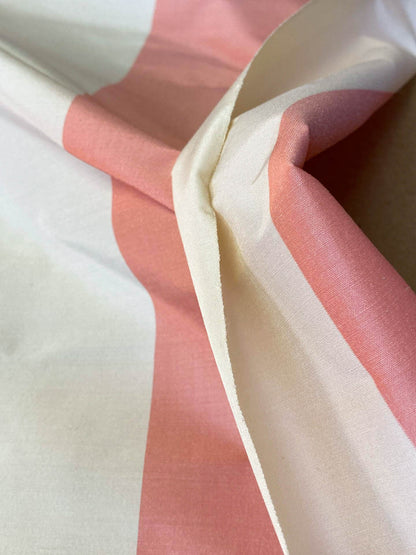 Scalamandre Riviera Stripe Nice Pink Beige / Natural Silk and Wool MSRP USD364/Y