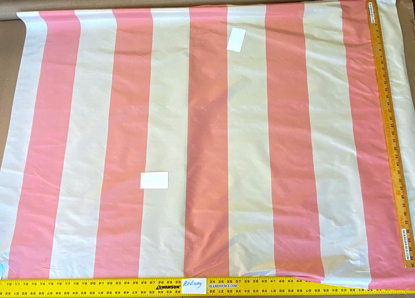 Scalamandre Riviera Stripe Nice Pink Beige / Natural Silk and Wool MSRP USD364/Y