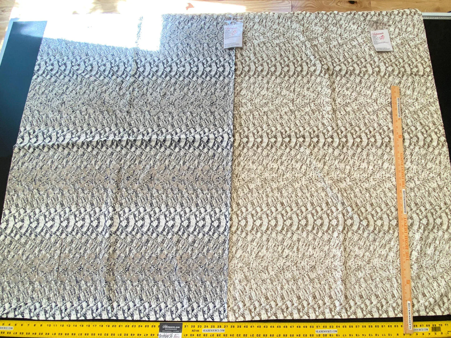 27 Berkbox56 2.4yard 2 pieces &amp; 2 colorways Scalamandre Komodo Modern Nature Bluestone and Sand  Embroidery Print