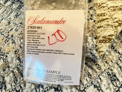 27 Berkbox56 2.4yard 2 pieces &amp; 2 colorways Scalamandre Komodo Modern Nature Bluestone and Sand  Embroidery Print