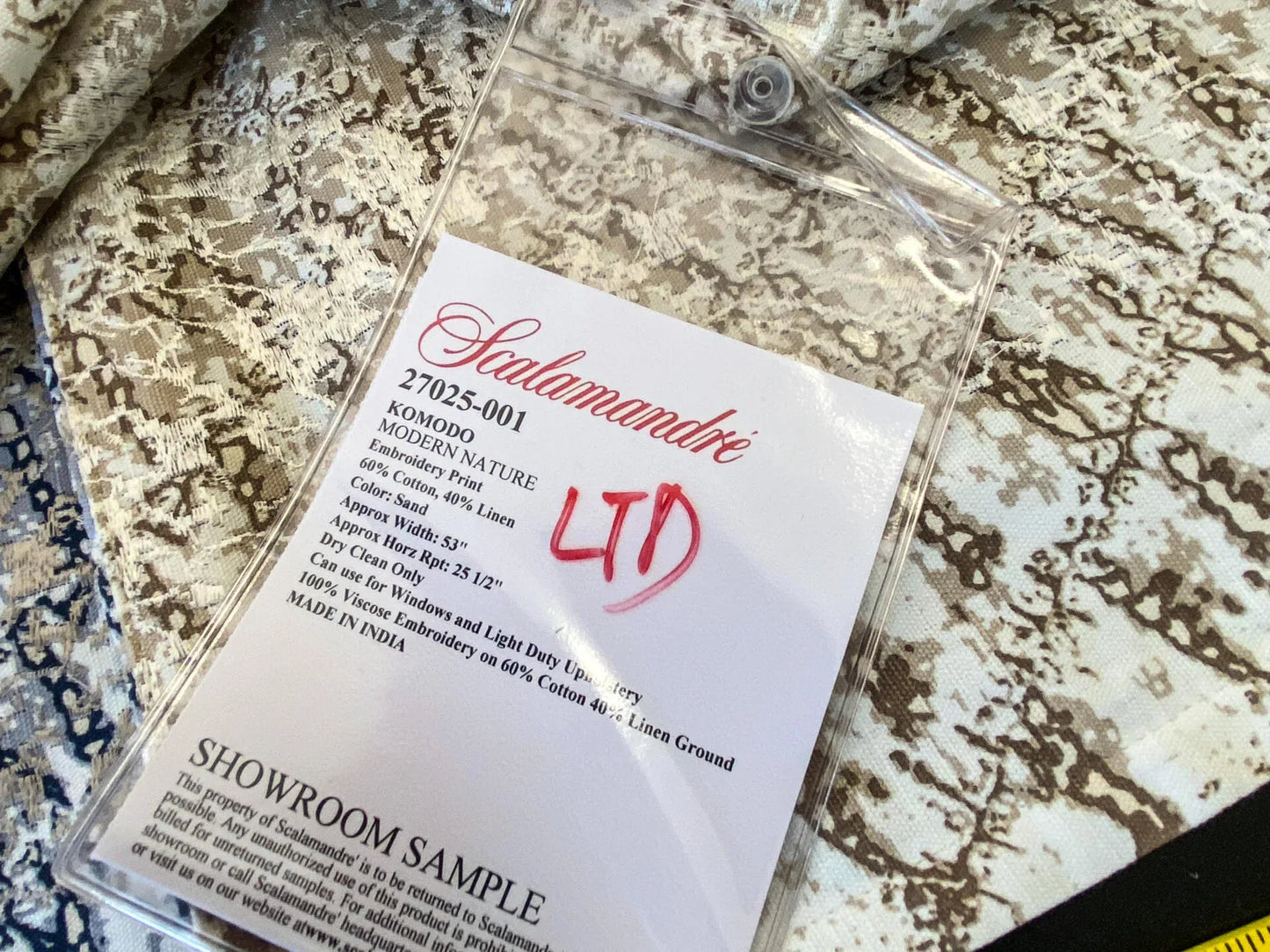 27 Berkbox56 2.4yard 2 pieces &amp; 2 colorways Scalamandre Komodo Modern Nature Bluestone and Sand  Embroidery Print