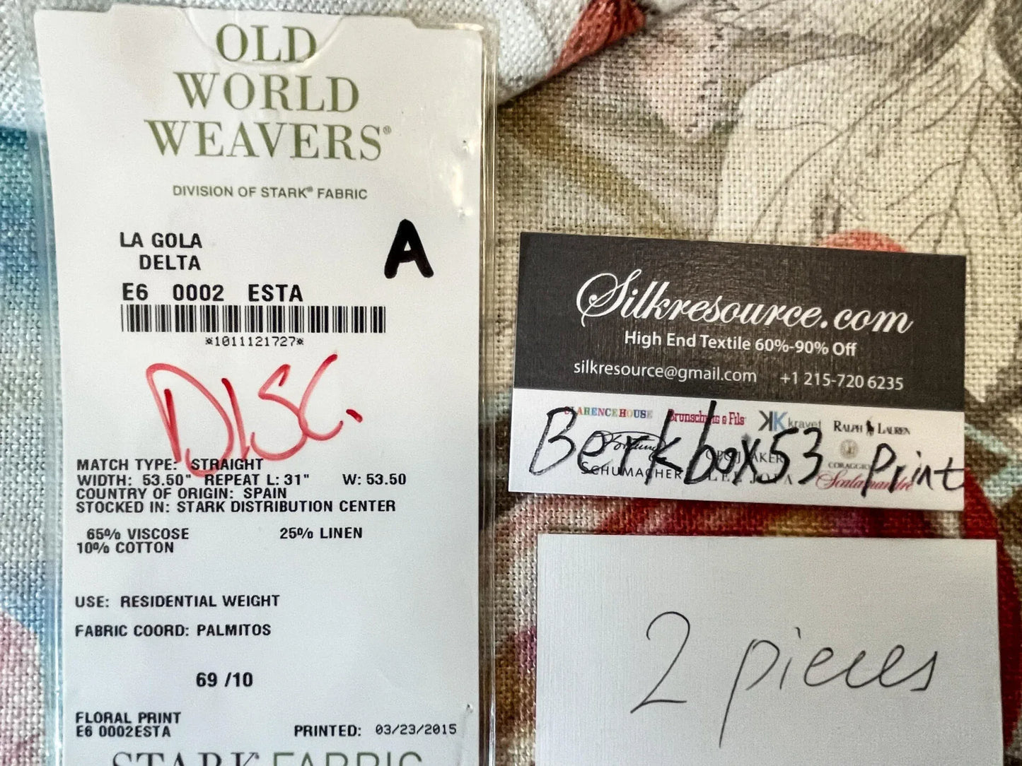 Scalamandre La Gola Delta Wild Water Bird Flamingo Florida Marsh Linen print- 1.2 Yard