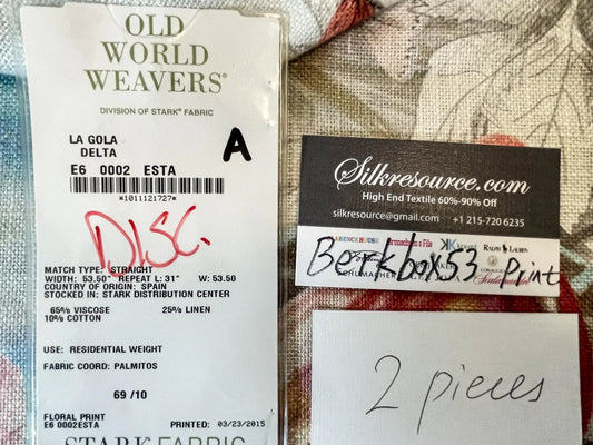 Scalamandre La Gola Delta Wild Water Bird Flamingo Florida Marsh Linen print- 1.2 Yard
