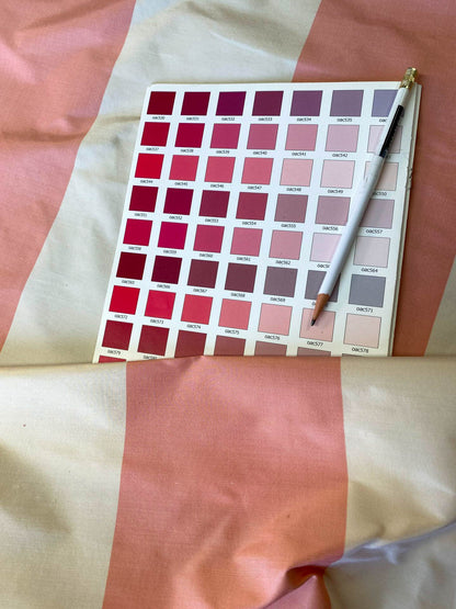 Scalamandre Riviera Stripe Nice Pink Beige / Natural Silk and Wool MSRP USD364/Y