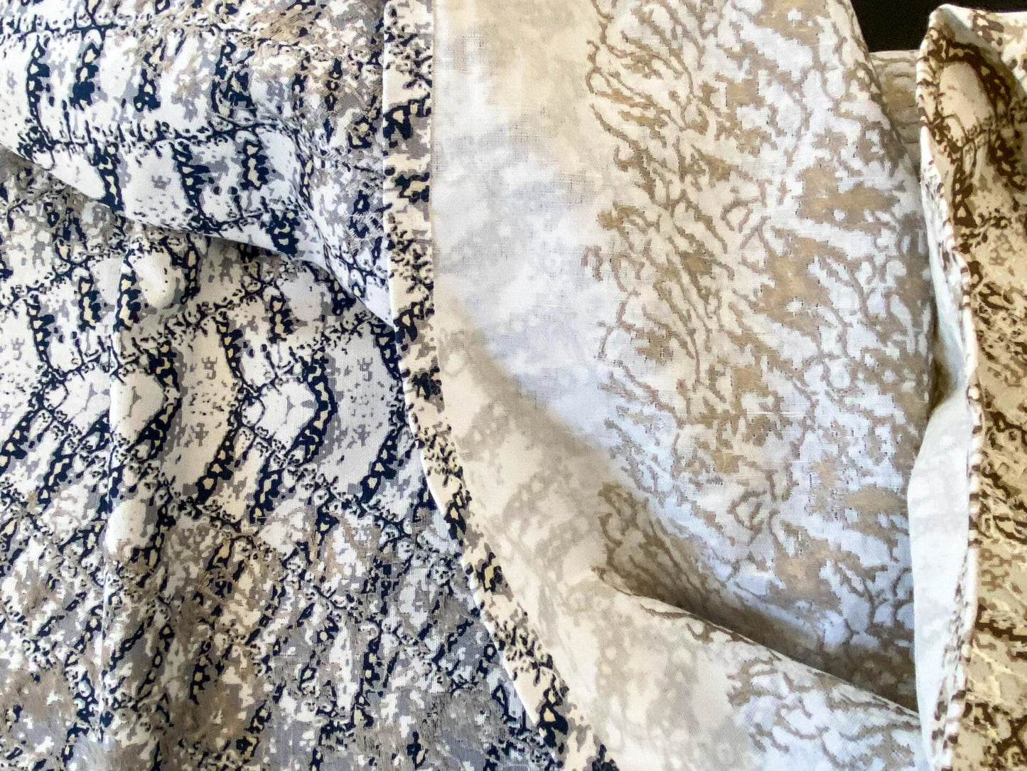 27 Berkbox56 2.4yard 2 pieces &amp; 2 colorways Scalamandre Komodo Modern Nature Bluestone and Sand  Embroidery Print