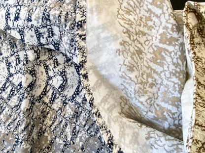 27 Berkbox56 2.4yard 2 pieces &amp; 2 colorways Scalamandre Komodo Modern Nature Bluestone and Sand  Embroidery Print