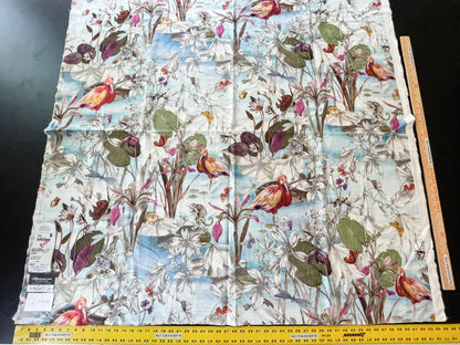 3 Scalamandre La Gola Delta Wild Water Bird Flamingo Florida Marsh Linen print- 1.25 Yard