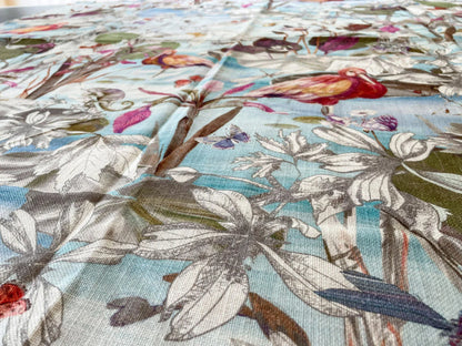 3 Scalamandre La Gola Delta Wild Water Bird Flamingo Florida Marsh Linen print- 1.25 Yard