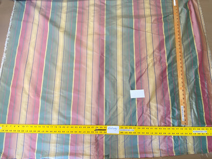 Scalamandre Candice Stripe Multi100% Silk taffeta Strie Rainbow of Pink Red Green Gold Blue Purple Candy Color  MSRP 180/y