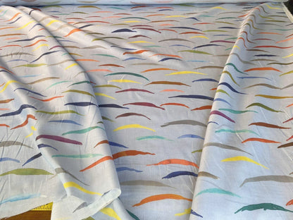 Scalamandre Salvo Confetti MSRP USD 206/Y Stunning Abstract Art On Linen Seagull