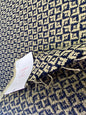Scalamandre Khiva Weave Indigo Blue White Small Scale Geometric Diamond 100% Cotton MSRP USD180/yd