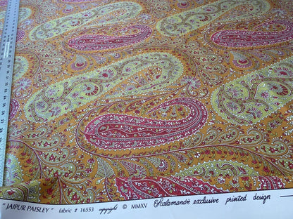 Scalamandre Jaipur Paisley Cotton Satin Persimmon Pink Italy MSRP USD 199/y