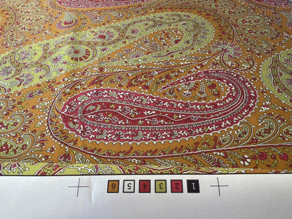 Scalamandre Jaipur Paisley Cotton Satin Persimmon Pink Italy MSRP USD 199/y