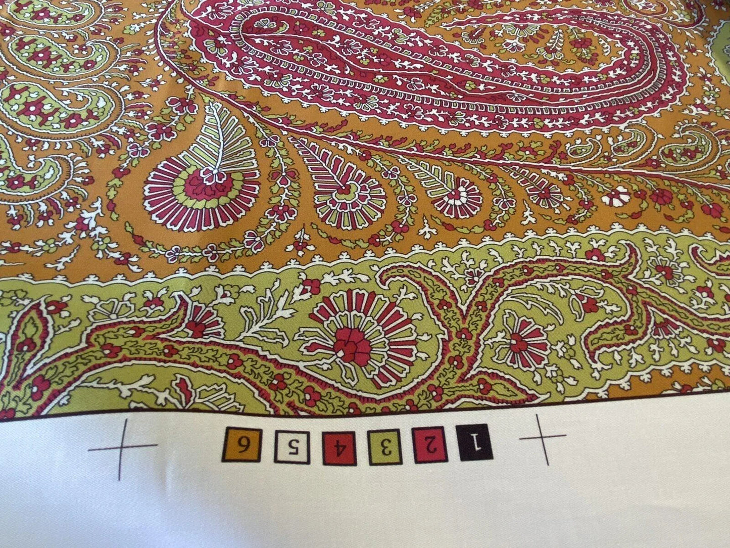 Scalamandre Jaipur Paisley Cotton Satin Persimmon Pink Italy MSRP USD 199/y