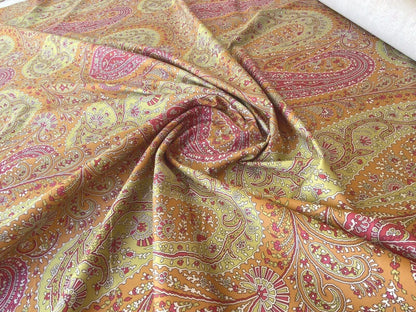Scalamandre Jaipur Paisley Cotton Satin Persimmon Pink Italy MSRP USD 199/y