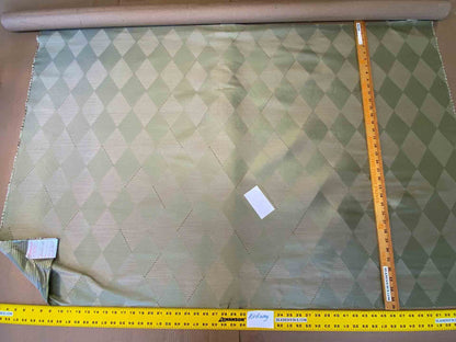 Scalamandre Forty Carats Absinthe Gray Green Silk Wool Jacquard Diamond Harlequin MSRP 188/Y