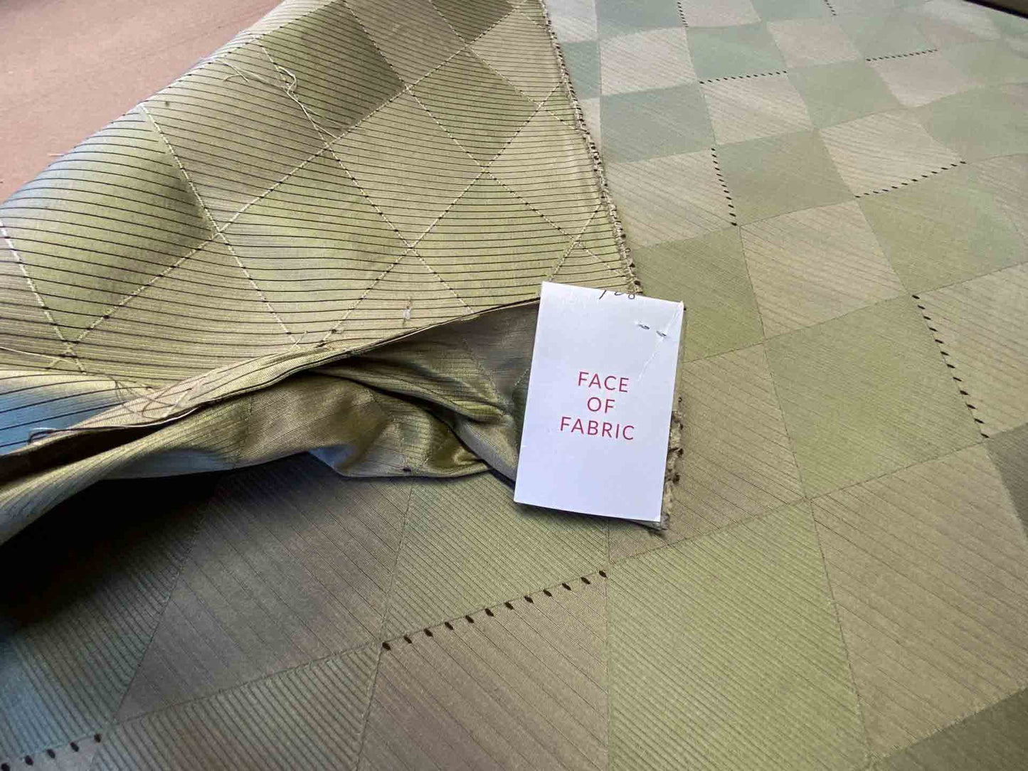 Scalamandre Forty Carats Absinthe Gray Green Silk Wool Jacquard Diamond Harlequin MSRP 188/Y