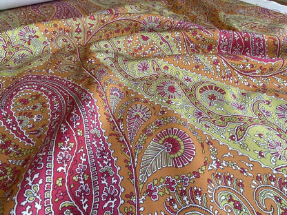 Scalamandre Jaipur Paisley Cotton Satin Persimmon Pink Italy MSRP USD 199/y