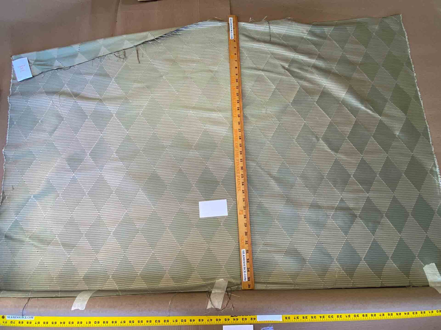 Scalamandre Forty Carats Absinthe Gray Green Silk Wool Jacquard Diamond Harlequin MSRP 188/Y