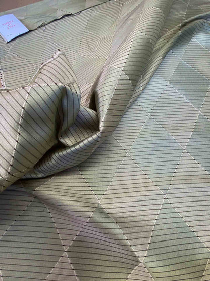 Scalamandre Forty Carats Absinthe Gray Green Silk Wool Jacquard Diamond Harlequin MSRP 188/Y