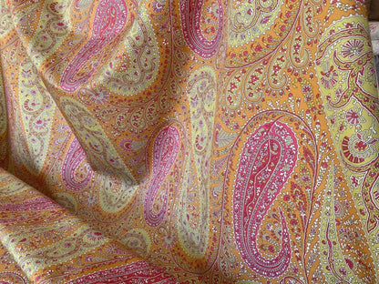 Scalamandre Jaipur Paisley Cotton Satin Persimmon Pink Italy MSRP USD 199/y