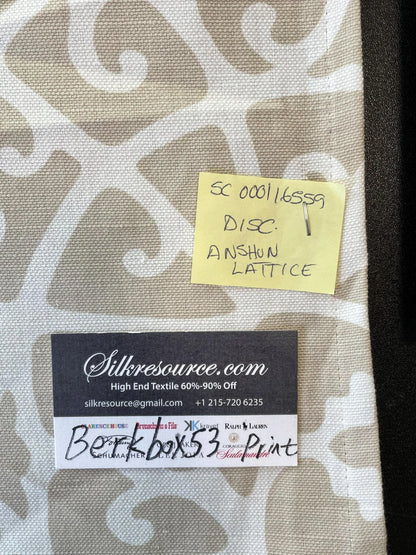 Anshun Lattice Beige White - 1.2 Yard