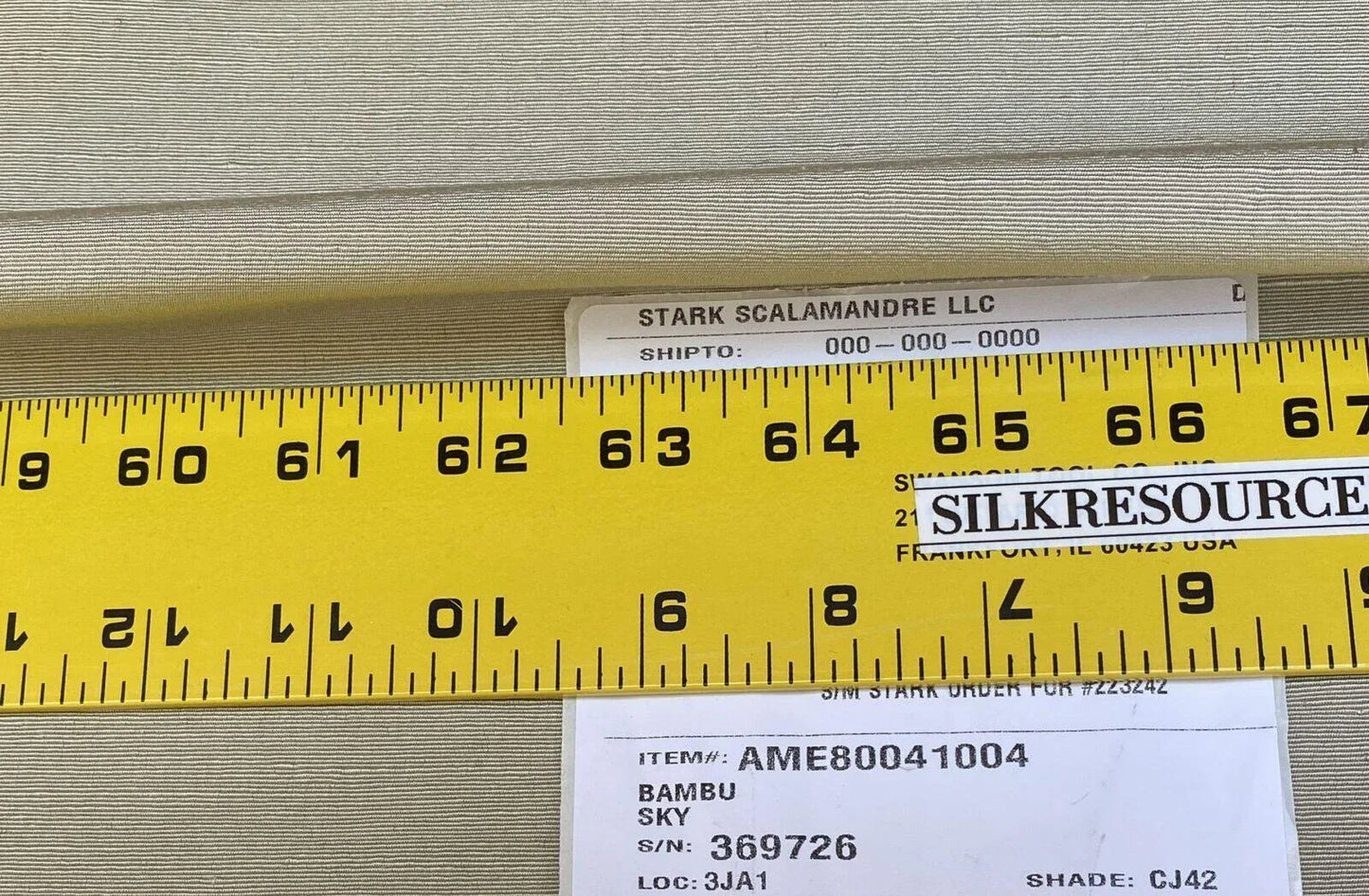 By Yd Scalamandre Bambu Sky Silk &amp; Linen Texture Solid Beige Italy MSRP USD 272/Y Glowing!