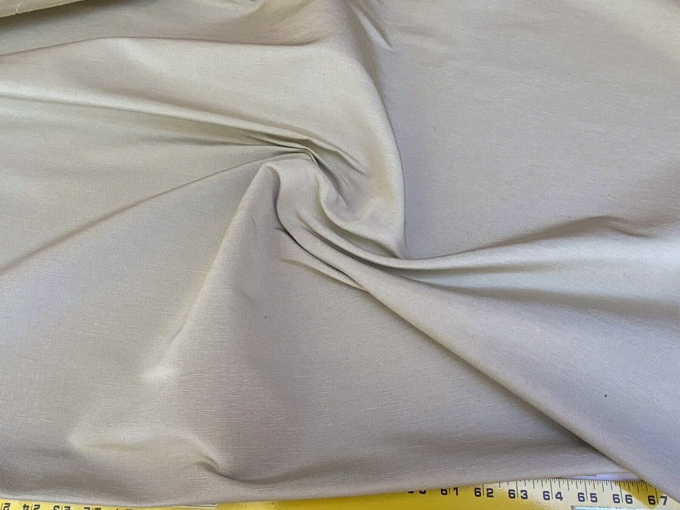 Scalamandre Bambu Sky Silk Linen Texture Solid Warm Taupe Beige Brown Italy Glowing! MSRP USD 272/Y