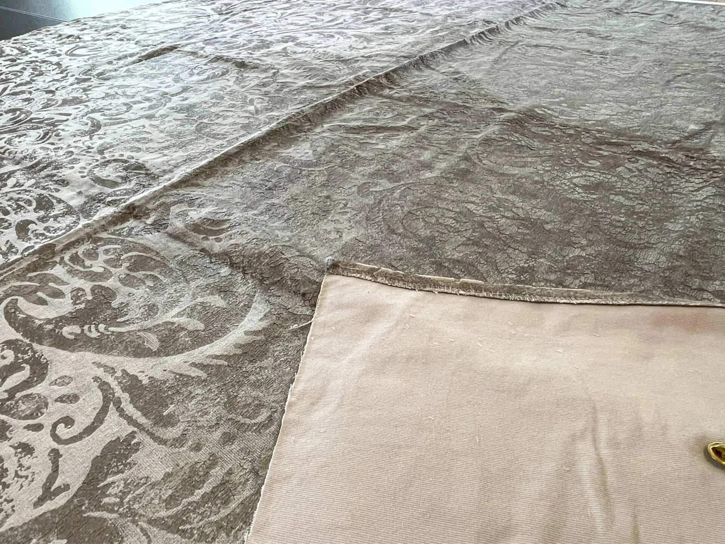 Scalamandre Palladio Velvet Damask, Burnished Gold - 1.3 Yard