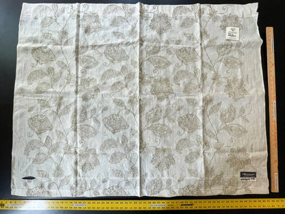 1 Berkbox54 1.2 yard Scalamandre Madhavi Khaki on Ivory Embroidery Minor Defect MSRP USD 272/Y