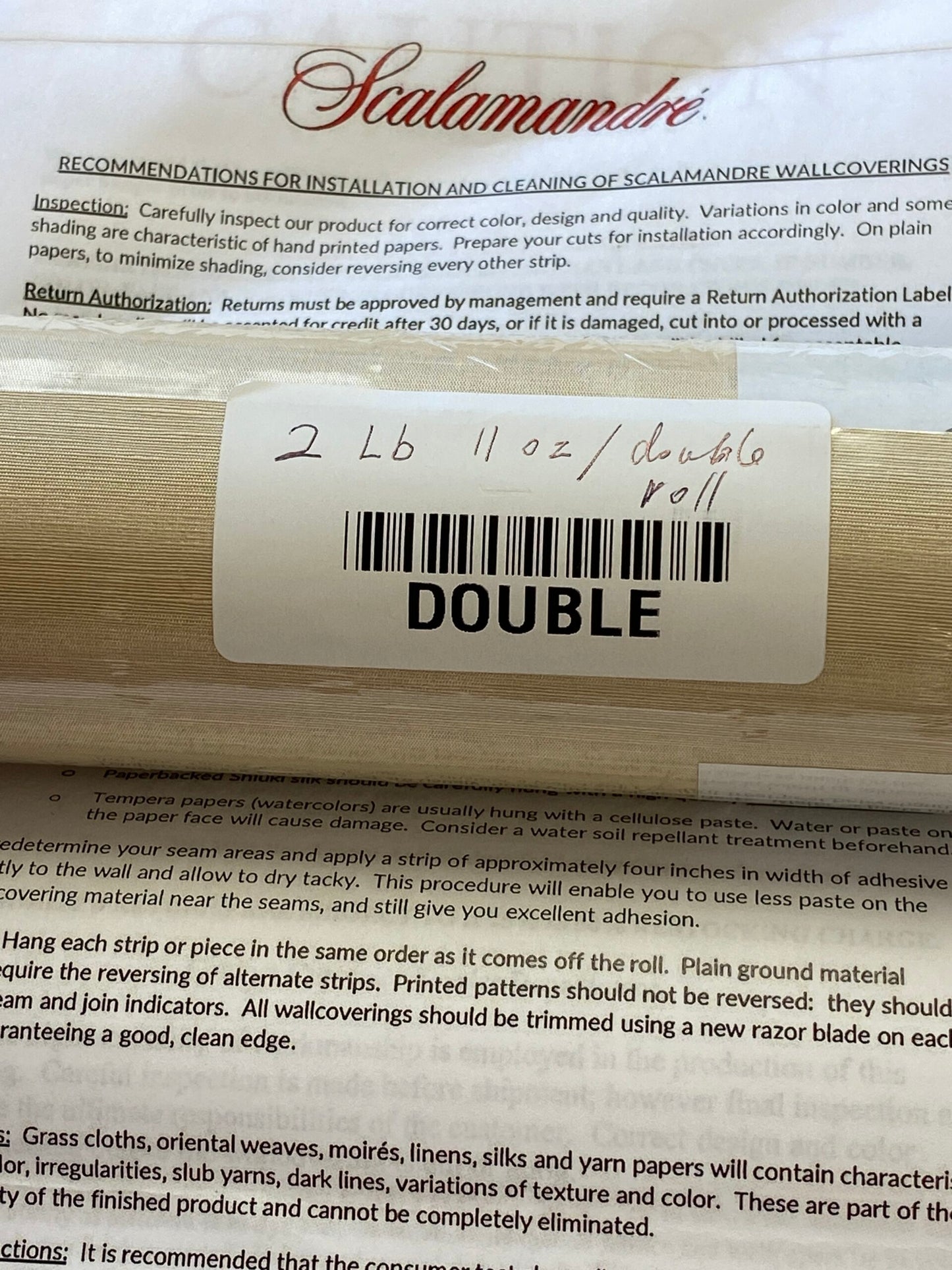 By yard Scalamandre Silk Walls Golden Wallpaper Silk on Paper Trimmed Plain Solid Texture MSRP USD 130/yard