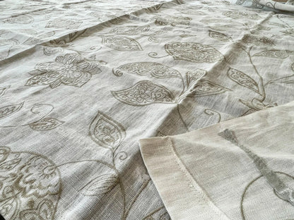 1 Berkbox54 1.2 yard Scalamandre Madhavi Khaki on Ivory Embroidery Minor Defect MSRP USD 272/Y