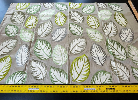 2 Berkbox54 1yard Scalamandre Palmer Gray Applique And Embroidery Leaves Pattern MSRP USD 284/y