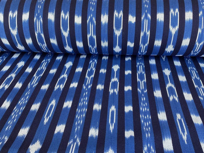 By yard Scalamandre Jakarta Ikat Stripe Indigo Asian Ikat Warp Print Blue White MSRP USD 138/Y