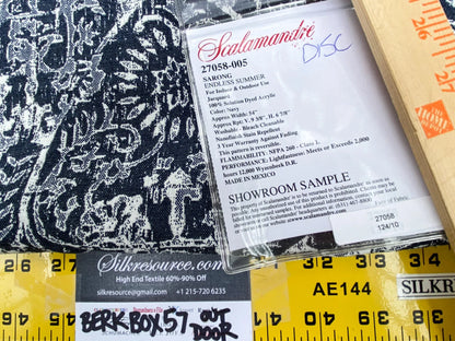 17 Berkbox57 Outdoor 2.4yard Scalamandre SARONG Navy Endless Summer Jacquard MSRP USD374