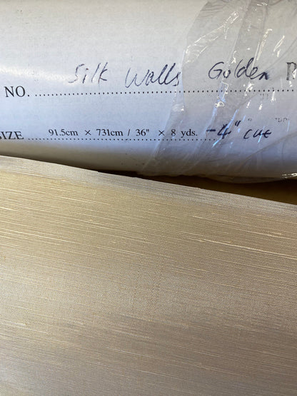 By yard Scalamandre Silk Walls Golden Wallpaper Silk on Paper Trimmed Plain Solid Texture MSRP USD 130/yard